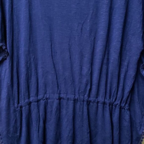Summer Blue And White Tunic Top With Extendable Waistband- Size Large - Picture 3 of 6